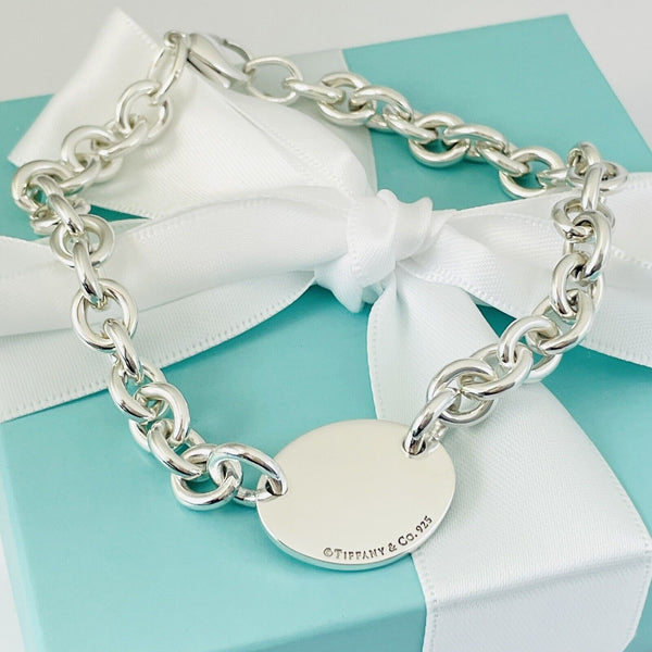 7.75” Please Return To Tiffany Oval Tag Charm Bracelet in Silver - 3