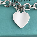 Tiffany & Co Sterling Silver Engravable Blank Heart Tag Necklace with Blue Box-5