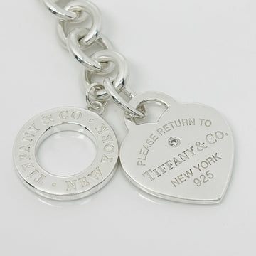 18" Return Tiffany & Co Diamond Heart Tag Toggle Necklace in Sterling Silver - 0