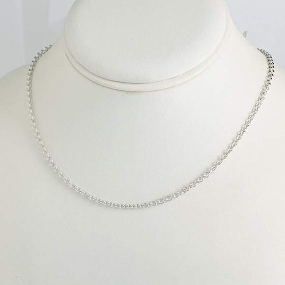 18" Tiffany & Co 3mm Large Link Chain Necklace in Sterling Silver