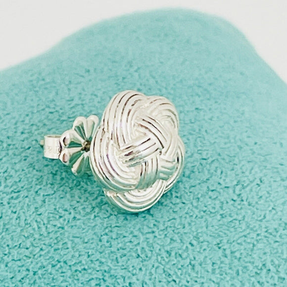 1 SINGLE Tiffany Flower Knot Celtic Love Weave Stud Earring Replacement Lost
