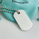 24" Tiffany & Co Mens Coin Edge ID Dog Tag Bead Chain Necklace-4