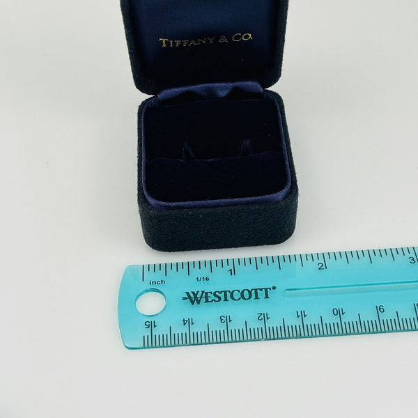 Vintage Tiffany Small Black and Royal Blue Suede Empty Ring Storage Box - 3