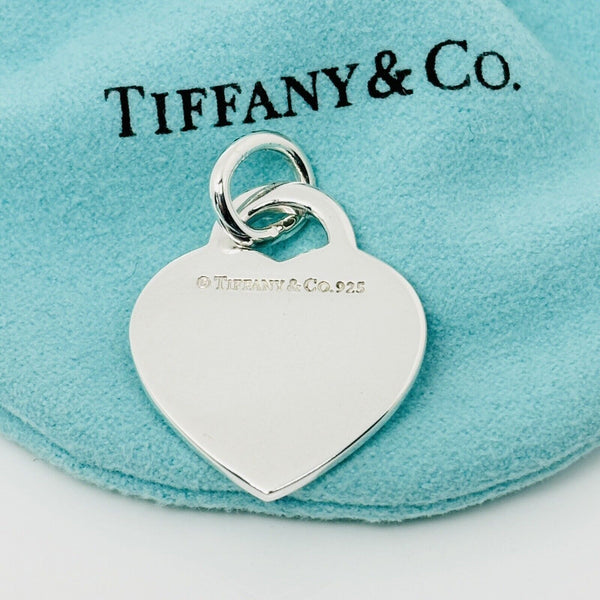 Please Return to Tiffany New York Blue Enamel Heart Tag Pendant or Charm - 4