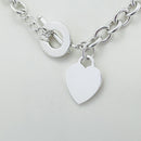 18" Tiffany & Co Silver Blank Heart Tag Toggle Necklace with Blue Pouch-5