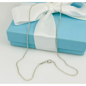 16" Tiffany & Co 1.5mm Large Link Chain Necklace in 925 Silver - 0