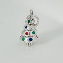 Tiffany & Co Christmas Tree Charm or Pendant in Enamel and  Sterling Silver-5