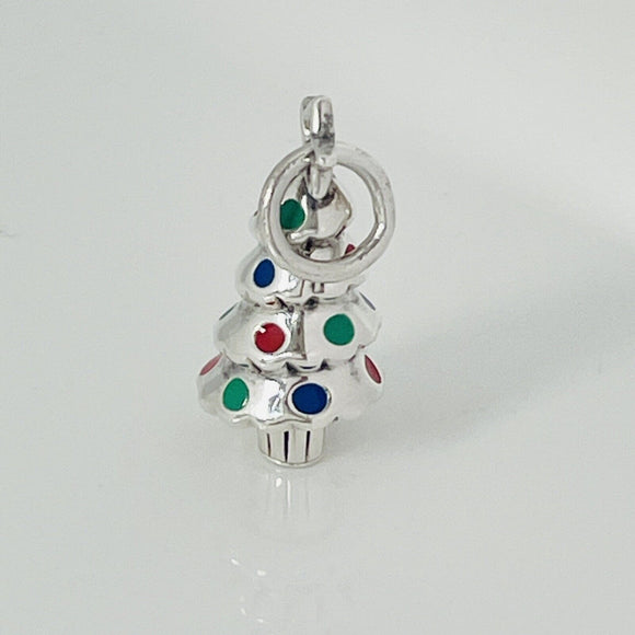 Tiffany & Co Christmas Tree Charm or Pendant in Enamel and  Sterling Silver