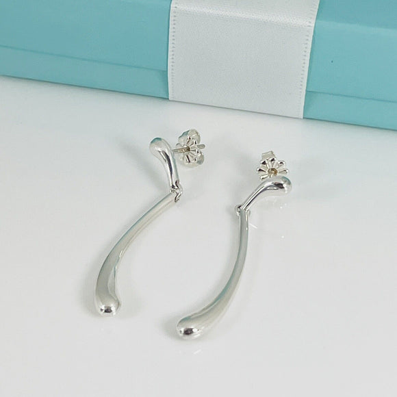 Tiffany & Co Teardrop Earrings Elsa Peretti Drop Elongated Dangle Earrings