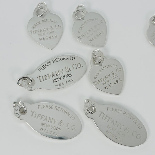 Vintage Return to Tiffany Heart Oval Tag Pendant Charm Mens Unisex - 4
