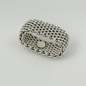 Size 6 Tiffany & Co Somerset Mesh Basket Weave Ring in 925 Sterling Silver - 6