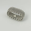 Size 6 Tiffany & Co Somerset Mesh Basket Weave Ring in 925 Sterling Silver-6
