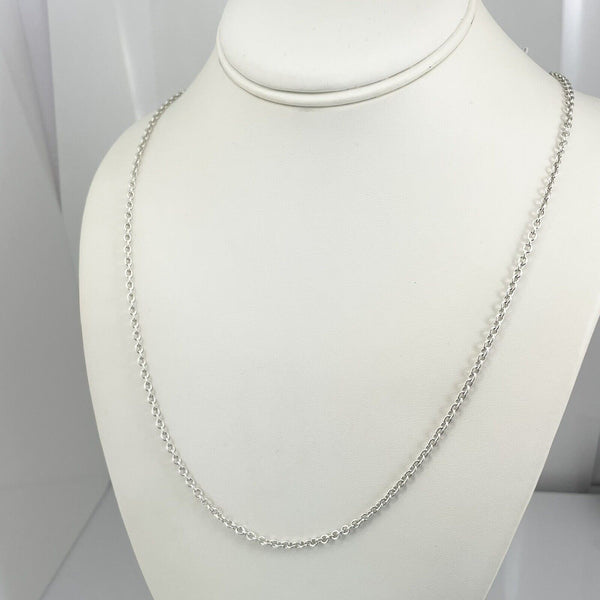 20" Tiffany Large Link Chain Necklace 3mm Links Mens Unisex in Sterling Silver - 2