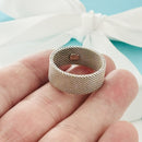 Size 10.5 Tiffany Somerset Ring Firm Mesh Weave Mens Unisex in Sterling Silver-5
