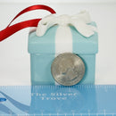 Tiffany Blue Gift Box and Bow Christmas Holiday Ornament Bone China Porcelain-8