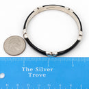 Tiffany & Co Signature X Black Enamel Bangle Bracelet 7.5" in 925 Silver-2