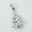 RARE Tiffany & Co Christmas Tree Charm in Blue Enamel and Sterling Silver-1