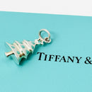 RARE Tiffany & Co Christmas Tree Charm in Blue Enamel and Sterling Silver-5
