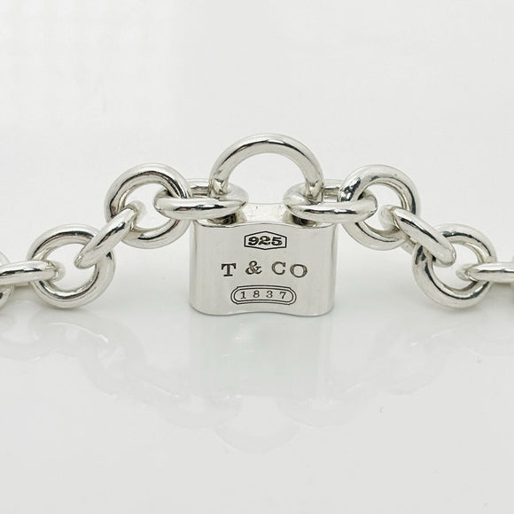 Tiffany & Co 1837 Padlock Rolo Chain Necklace in Sterling Silver