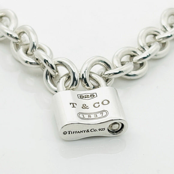Tiffany & Co 1837 Padlock Rolo Chain Necklace in Sterling Silver