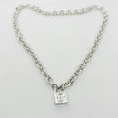 Tiffany & Co 1837 Padlock Rolo Chain Necklace in Sterling Silver-4