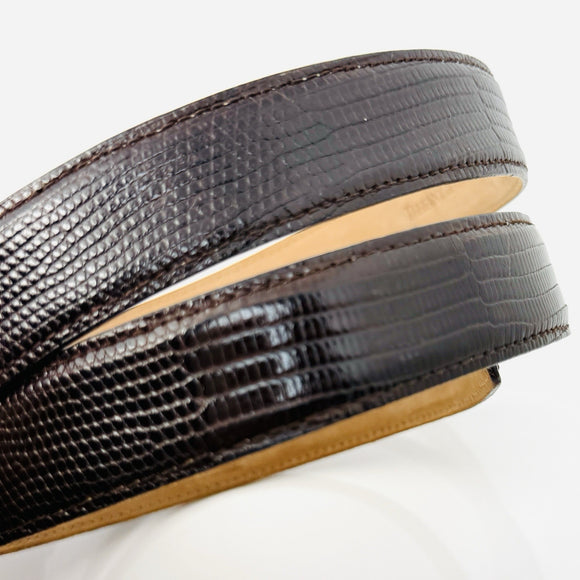 Tiffany Genuine Brown Lizard Leather Mens Belt Size 40