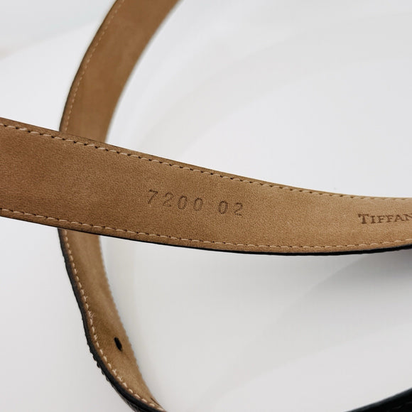 Tiffany Genuine Brown Lizard Leather Mens Belt Size 40