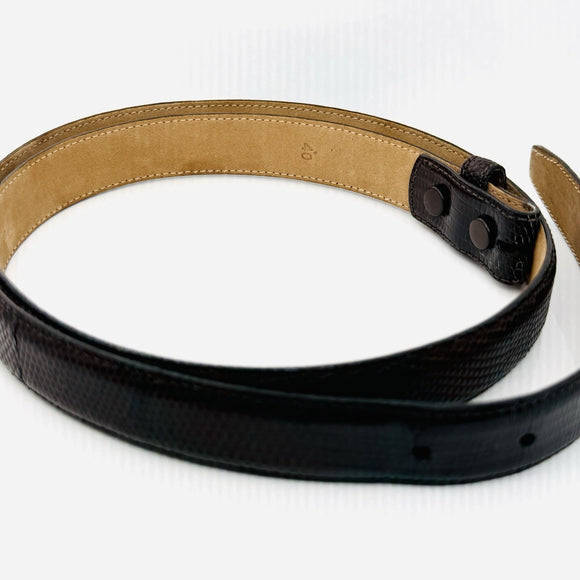 Tiffany Genuine Brown Lizard Leather Mens Belt Size 40