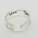 Size 12.5 Tiffany & Co 1837 Cutout Stencil Open Ring Mens Unisex in Silver-7