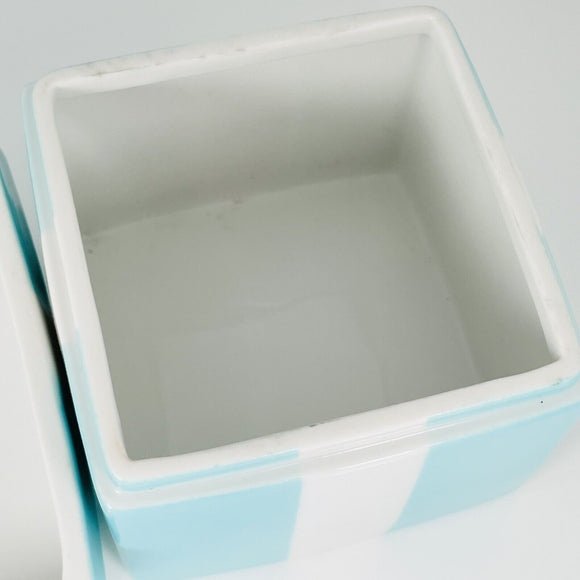 4.3" Large Tiffany Porcelain Blue Bone China Trinket Gift Box Ceramic Jewelry