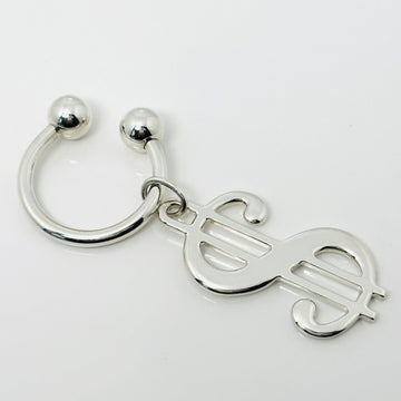 RARE Tiffany & Co Dollar Sign Key Ring Chain in Sterling Silver Currency Code - 0