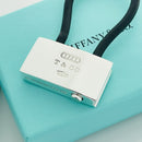 Tiffany & Co 1837 Padlock Black Rubber Key Ring Chain in Sterling Silver-4