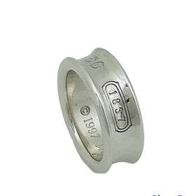 Size 5.5 Tiffany & Co 1837 Ring Concave Unisex in Sterling Silver AUTHENTIC