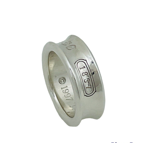 Size 5 Tiffany & Co 1837 Ring Concave Unisex in Sterling Silver AUTHENTIC