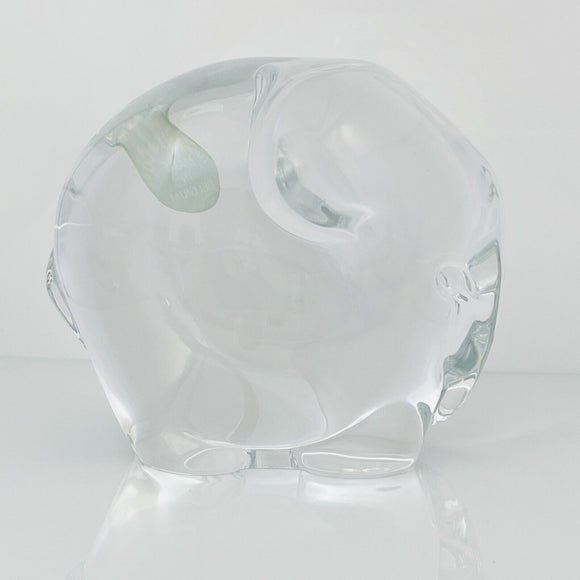 Tiffany & Co Crystal Elephant Statue or Paperweight Large and Heavy