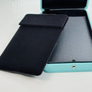 Tiffany & Co Necklace Earring Set Storage Presentation Gift Box Blue Leather Lux-6