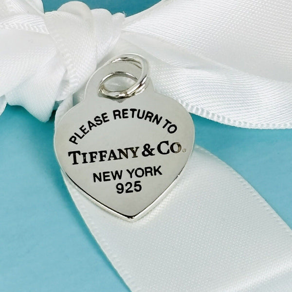 Return to Tiffany Black Enamel Heart Tag Charm or Pendant - 2