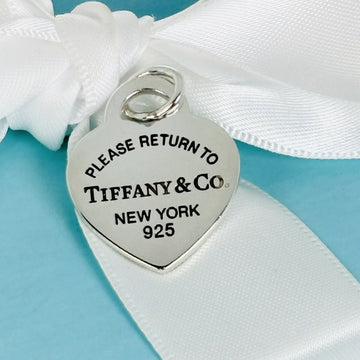Return to Tiffany Black Enamel Heart Tag Charm or Pendant - 0