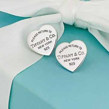 LARGE 0.50" Return to Tiffany & Co Heart Tag Stud Earrings