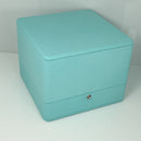 Tiffany & Co Necklace Storage Presentation Gift Box in Blue Leather Lux-5