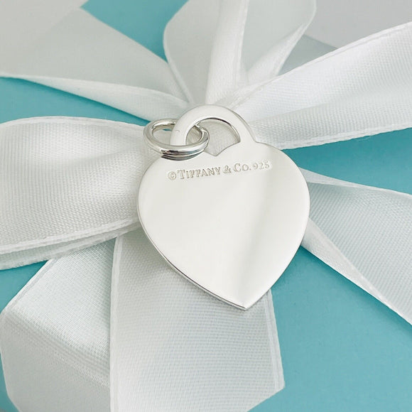 Tiffany & Co I LOVE YOU Notes Heart Script Charm or Pendant in 925 Silver