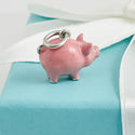 RARE Tiffany & Co Pink Enamel Pig Charm Pendant in Sterling Silver - 5