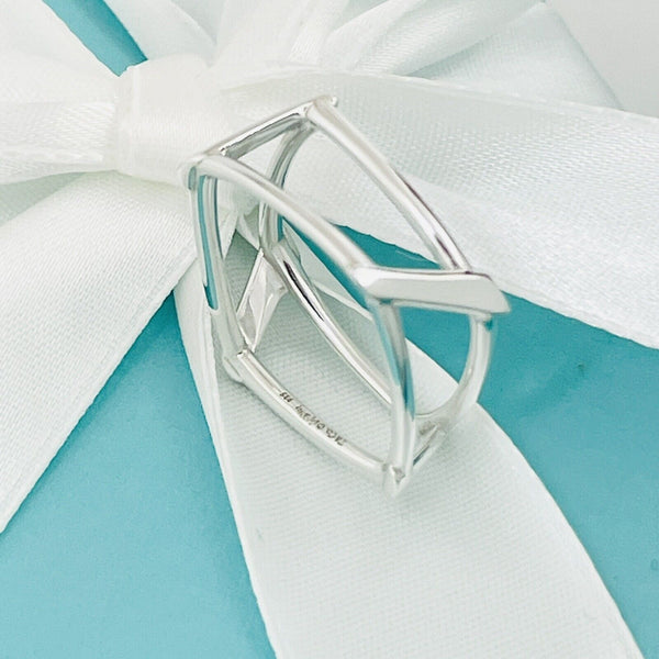 Size 4.5 Tiffany Frank Gehry Torque Ring Open Cutout Square - 4