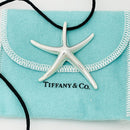 Tiffany Starfish Pendant Extra Large by Elsa Peretti Silver Black Silk Necklace-4