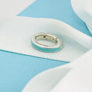 Tiffany Blue Enamel Oval Jump Ring in Sterling Silver-3