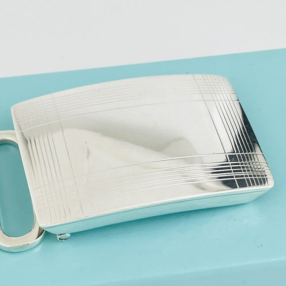 Tiffany & Co Belt Buckle Sterling Silver Engravable Machine Turned Mens Unisex