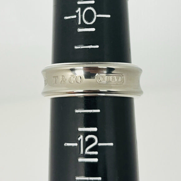 Size 11 Tiffany & Co 1837 Grey Titanium and Silver Ring Band Mens Unisex