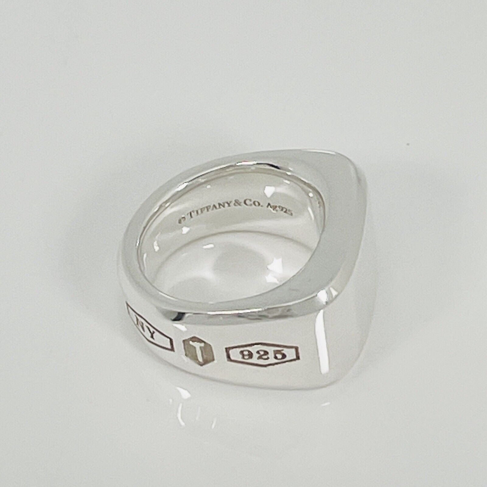 Size 4.5 Tiffany & Co Makers ID Signet Ring in Sterling Silver