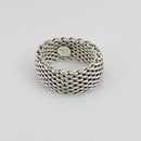 Size 8.5  Tiffany & Co Somerset Ring Mesh Weave Mens Unisex in Sterling Silver-4