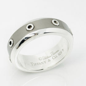 Size 11 Tiffany Turbo Ring by Paloma Picasso Mens Unisex in Silver and Titanium